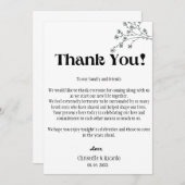 Carte de remerciement de mariage moderne pour la d (Devant / Derrière)