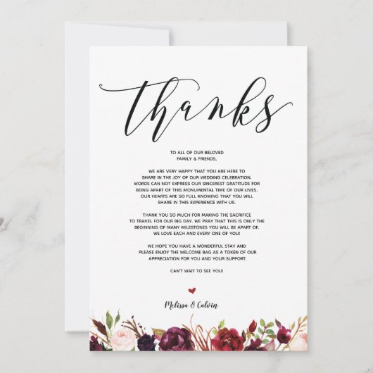 Carte de remerciement de mariage moderne v1 (Devant)