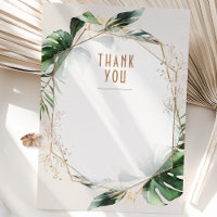 Carte de Remerciement de Mariage Monstera Verte &