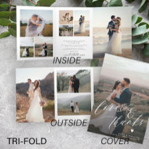 Carte de remerciement de mariage multi photo amour