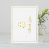 Carte de remerciement de mariage nautique Monogram (Debout devant)