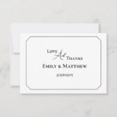 Carte de remerciement de mariage noir avec code QR (Devant)