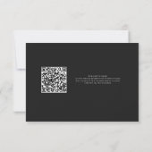 Carte de remerciement de mariage noir avec code QR (Dos)