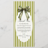 Carte de remerciement de mariage Olive Bow (Devant)