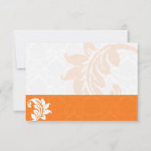 Carte de remerciement de mariage Orange Damask (Dos)