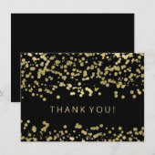 Carte de remerciement de mariage papier doré confe (Devant / Derrière)