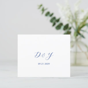 Carte de remerciement de mariage pas chère bleu co