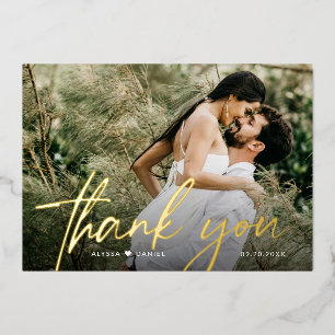 Carte de remerciement de mariage personnalisée 2 p