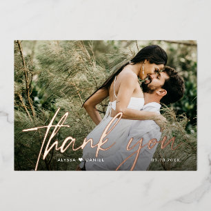 Carte de remerciement de mariage personnalisée 2 p