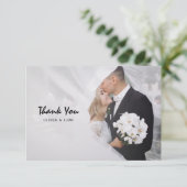 Carte de remerciement de mariage personnalisée ave (Debout devant)