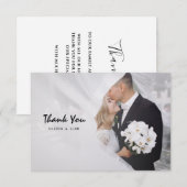 Carte de remerciement de mariage personnalisée ave (Devant / Derrière)