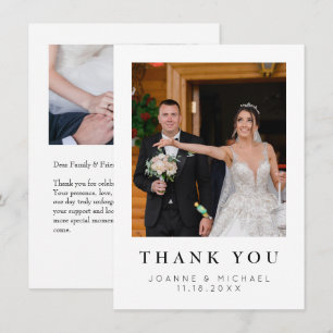 Carte de remerciement de mariage personnalisée ave