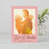 Carte de remerciement de mariage personnalisée ave (Debout devant)