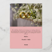 Carte de remerciement de mariage personnalisée ave (Verso)