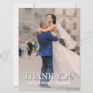 Carte de remerciement de mariage personnalisée rom