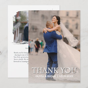 Carte de remerciement de mariage personnalisée rom