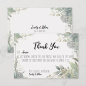 Carte de remerciement de mariage personnalisée sim (Devant / Derrière)