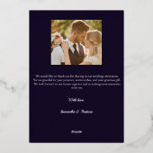 Carte de remerciement de mariage photo 2 écriture  (Verso)