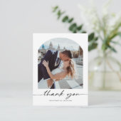 Carte de remerciement de mariage photo à arche min (Debout devant)