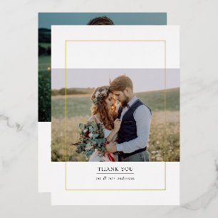 Carte de remerciement de mariage photo à cadre mod