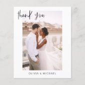 Carte de remerciement de mariage photo à l'écritur (Devant)