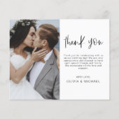 Carte de remerciement de mariage photo à l'écritur (Devant)