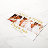 Carte de remerciement de mariage photo à script mi (Rotation)