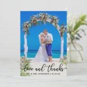 Carte de Remerciement de Mariage Photo Amour et Me (Debout devant)