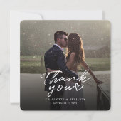 Carte de remerciement de mariage photo avec lettra (Devant)