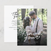 Carte de remerciement de mariage photo avec lettre (Devant / Derrière)