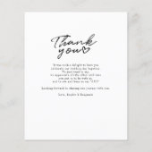 Carte de remerciement de mariage photo avec lettre (Dos)