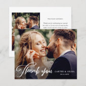 Carte de remerciement de mariage photo avec script (Devant / Derrière)