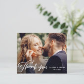 Carte de remerciement de mariage photo avec script (Debout devant)