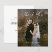 Carte de remerciement de mariage photo avec texte (Devant / Derrière)