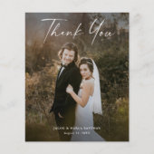 Carte de remerciement de mariage photo avec texte (Devant)