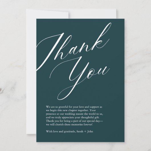 Carte de remerciement de mariage photo avec texte  (Devant)