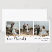 Carte de remerciement de mariage photo avec veine  (Devant / Derrière)