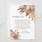 Carte de remerciement de mariage photo bohème modi (Devant)