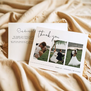 Carte de remerciement de mariage photo, carte mini