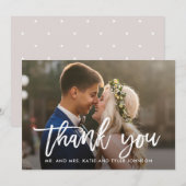 Carte de remerciement de mariage photo Charme Bros (Devant / Derrière)