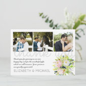 Carte de remerciement de mariage PHOTO Collage ill (Debout devant)