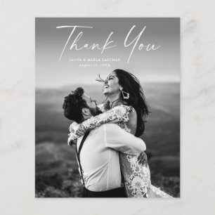 Carte de remerciement de mariage photo de budget d
