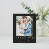 Carte de remerciement de mariage photo de script m (Debout devant)