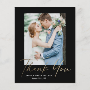 Carte de remerciement de mariage photo de script m