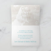 Carte de remerciement de mariage photo Dove aqua b (Intérieur)