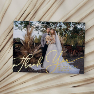 Carte de remerciement de mariage photo écriture él