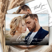 Carte de remerciement de mariage photo Elegant Chi