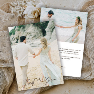 Carte de remerciement de mariage photo élégante 2