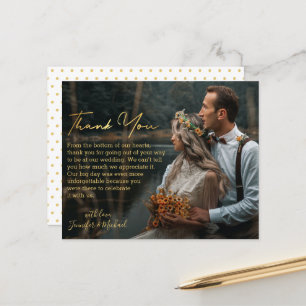 carte de remerciement de mariage photo élégante à