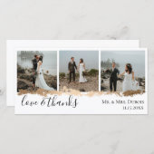 Carte de remerciement de mariage photo élégante av (Devant / Derrière)